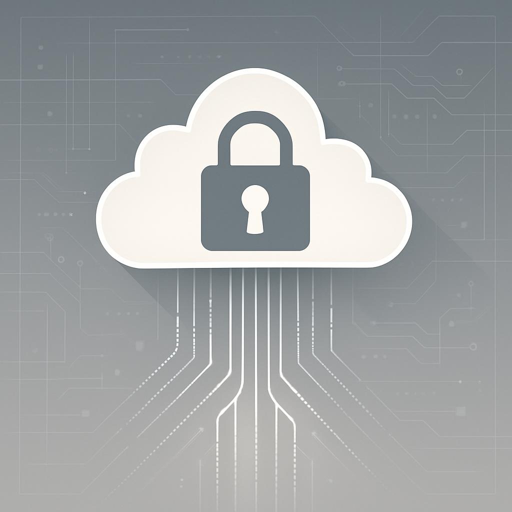 Cloud infrastructure with padlock.